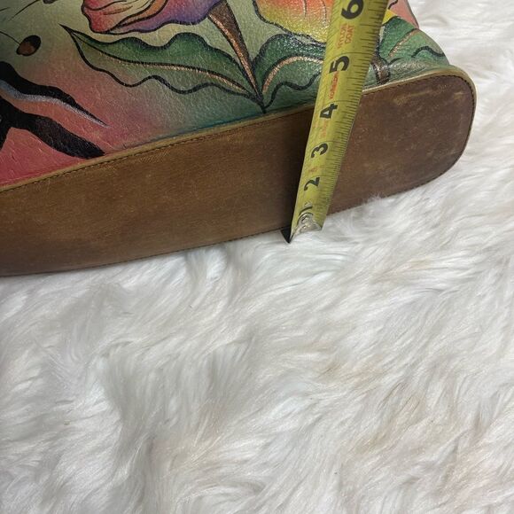 Anuschka Hand Painted Leather Medium Tote Floral Double Handle. - Picture 9 of 15
